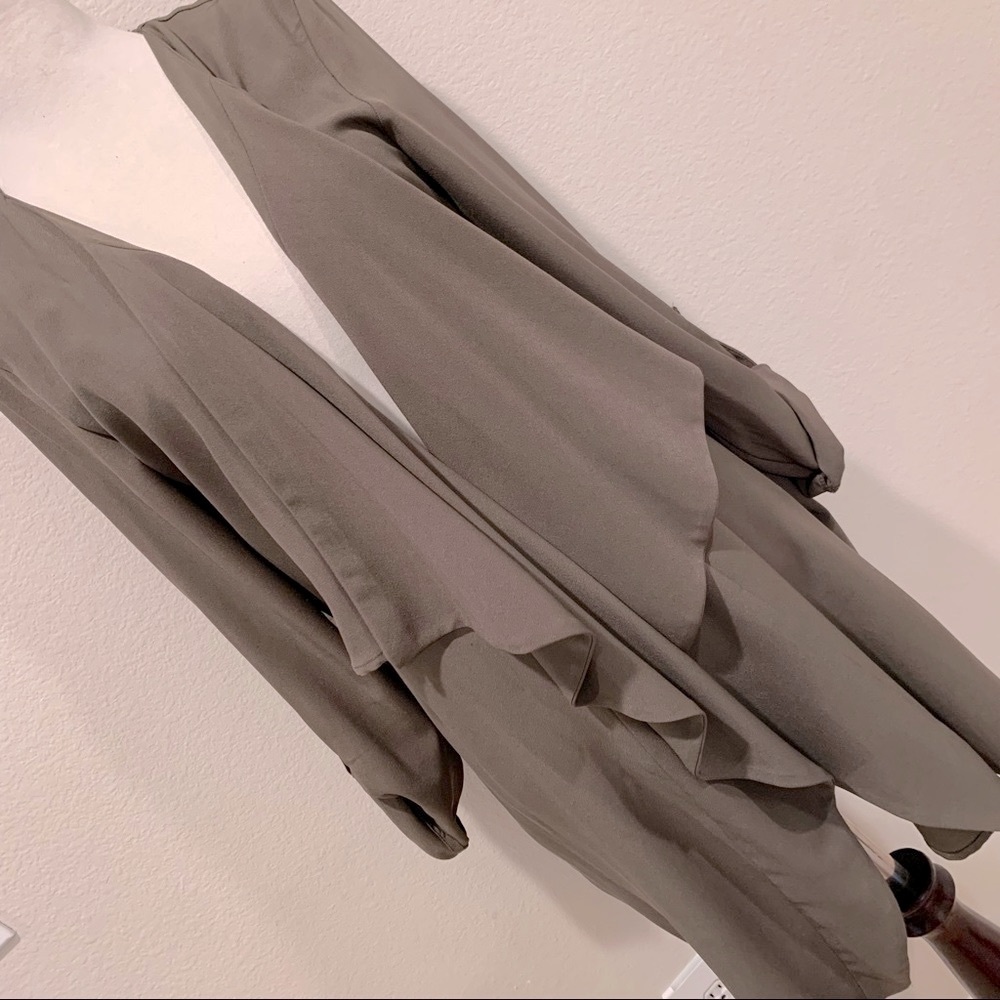 Forever 21 Longline Olive Green Duster Cardigan